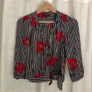 Madewell Wrap Top in Candied Orchids